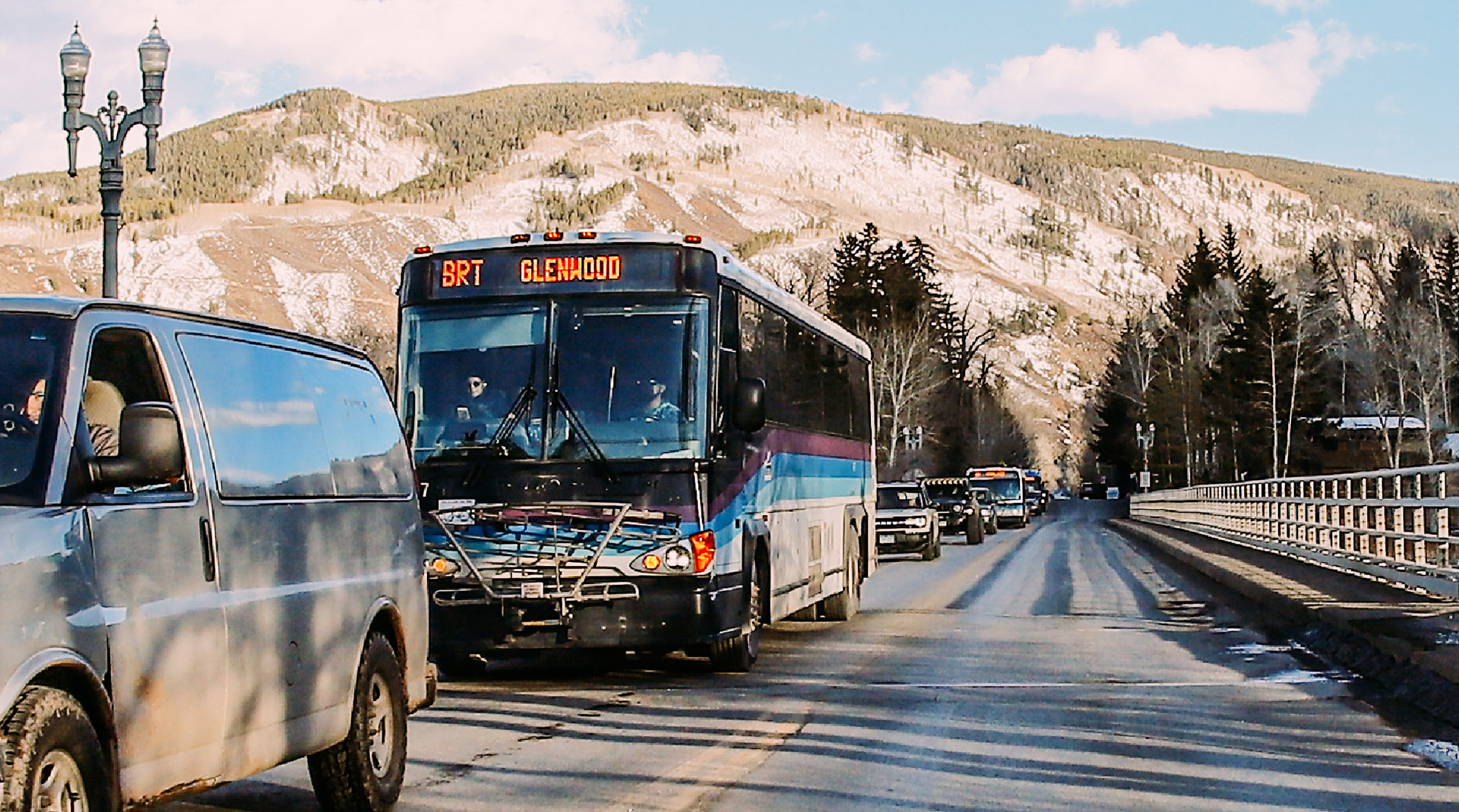 Traffic backed up entering Aspen