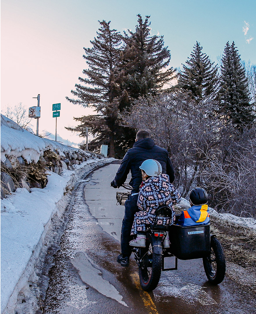 People using bike trail